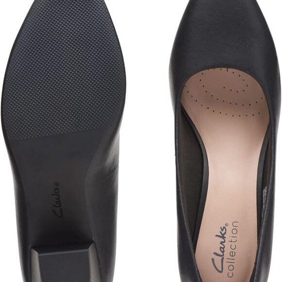 Women’s Leather Step Pump Size 10 Wide Black Rubber Sole Casual Dress Shoe - Picture 8 of 8